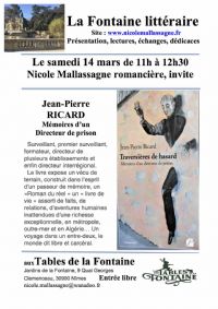 La Fontaine Littéraire. Le samedi 14 mars 2020 à Nimes. Gard.  11H00